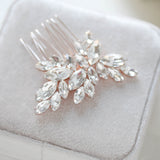 Rose gold bridal hair accessory with white opal crystal - BRIDGETTE