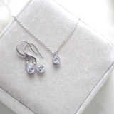 Delicate rose gold Bridal necklace and earring set - KHLOE - Treasures by Agnes