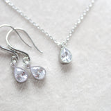 Delicate rose gold Bridal necklace and earring set - KHLOE - Treasures by Agnes