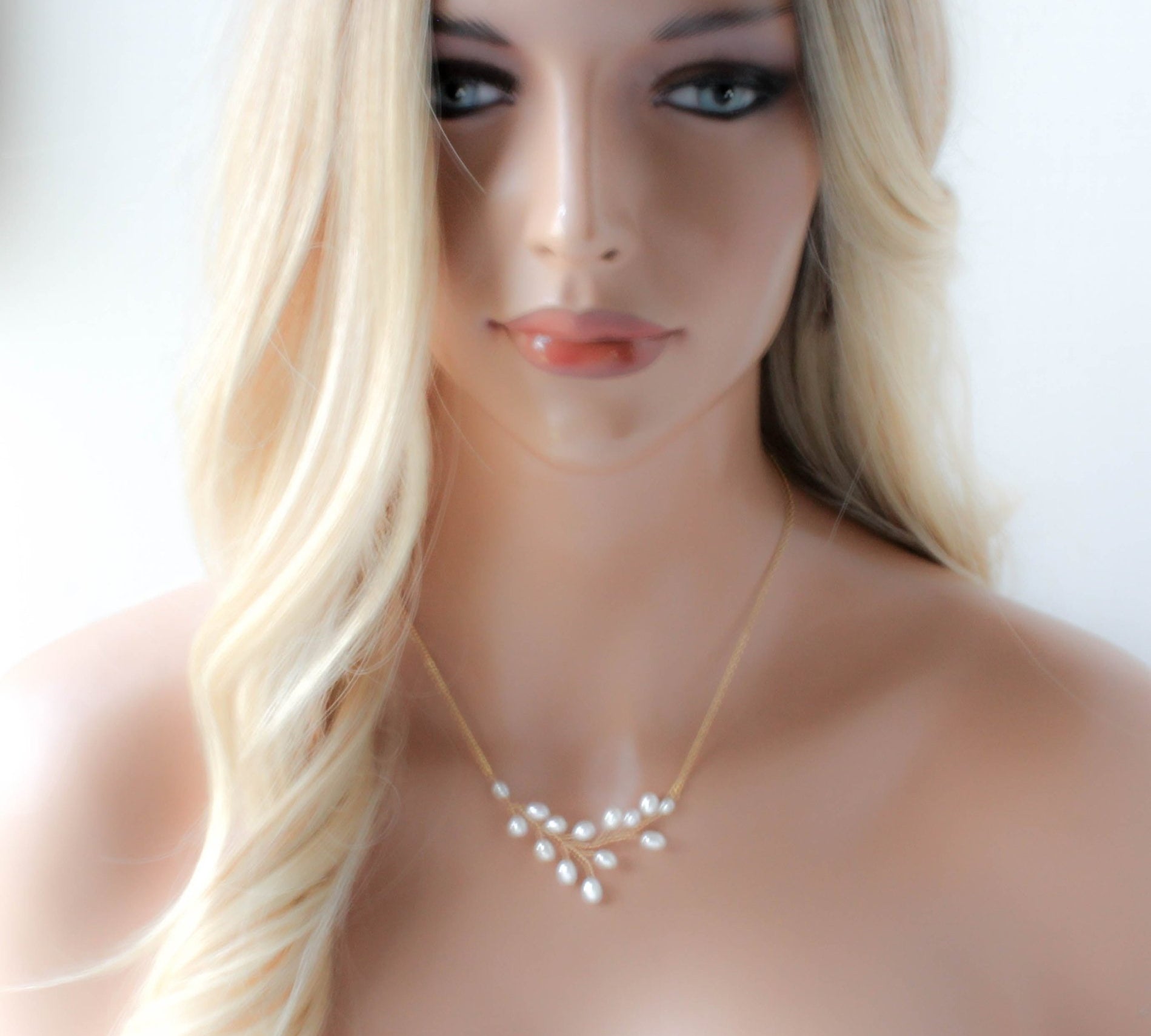 Gold filled pearl necklace for Bride - KACIE - Treasures by Agnes