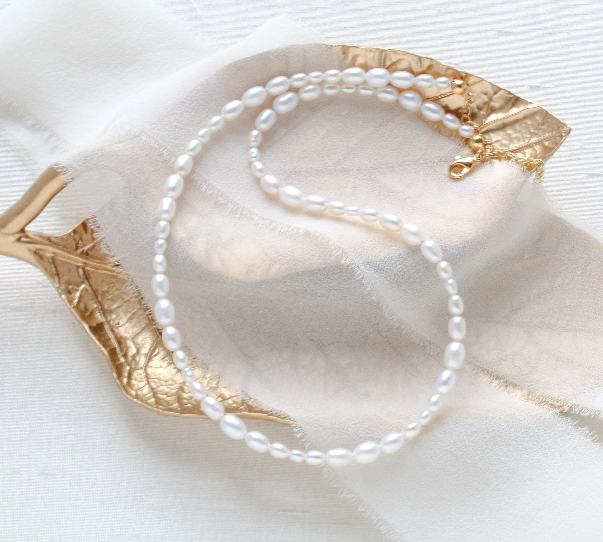 Pearl choker necklace for Bride - ANDERSON - Treasures by Agnes