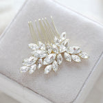 Rose gold bridal hair accessory with white opal crystal - BRIDGETTE - Treasures by Agnes