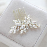 Rose gold bridal hair accessory with white opal crystal - BRIDGETTE - Treasures by Agnes