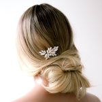 Rose gold bridal hair accessory with white opal crystal - BRIDGETTE - Treasures by Agnes
