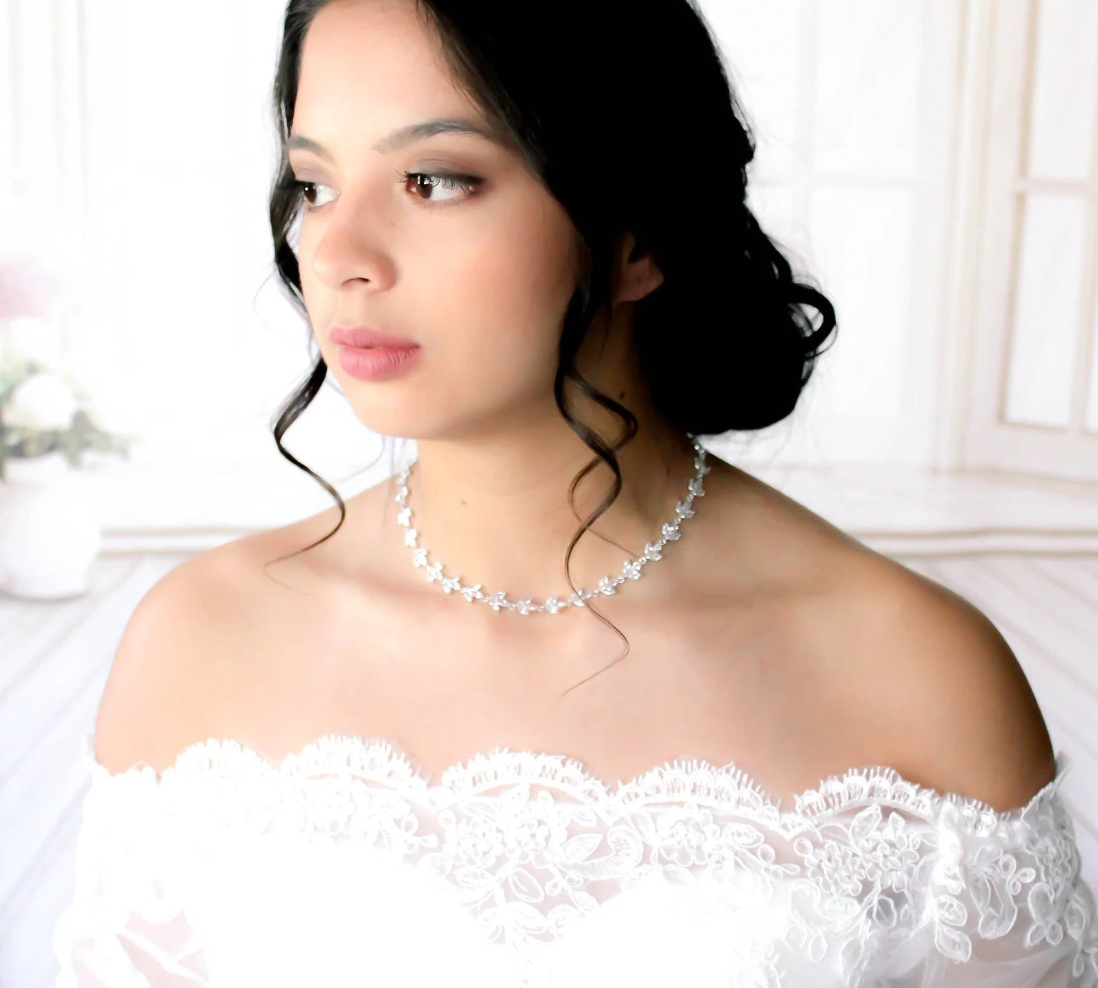 Rose gold Bridal jewelry set with Marquis stones - LAUREN - Treasures by Agnes