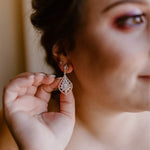 Rose gold necklace and earrings for Bride - CAMILLA - Treasures by Agnes