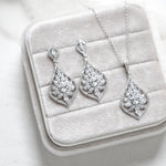 Rose gold necklace and earrings for Bride - CAMILLA - Treasures by Agnes