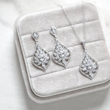 Rose gold necklace and earrings for Bride - CAMILLA - Treasures by Agnes