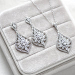 Rose gold necklace and earrings for Bride - CAMILLA - Treasures by Agnes