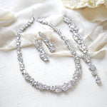 Rose gold Statement backdrop necklace and earrings - ALEXA - Treasures by Agnes