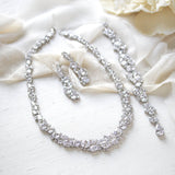 Rose gold Statement backdrop necklace and earrings - ALEXA - Treasures by Agnes