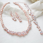 Rose gold Statement backdrop necklace and earrings - ALEXA - Treasures by Agnes