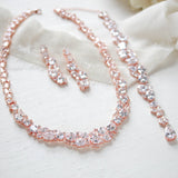 Rose gold Statement backdrop necklace and earrings - ALEXA - Treasures by Agnes