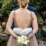 Rose gold Statement backdrop necklace and earrings - ALEXA - Treasures by Agnes