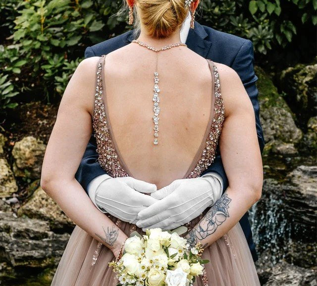 Rose gold Statement backdrop necklace and earrings - ALEXA - Treasures by Agnes