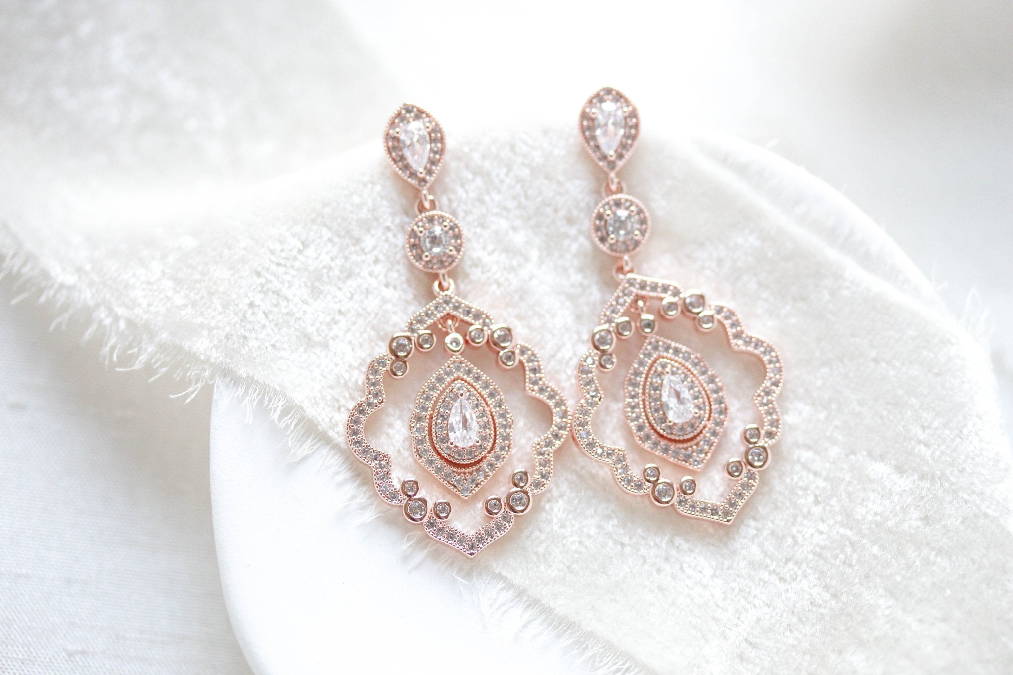 Silver simulated diamond necklace and earrings - CLARISSA - Treasures by Agnes