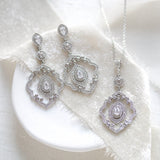 Silver simulated diamond necklace and earrings - CLARISSA - Treasures by Agnes