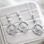 Silver simulated diamond necklace and earrings - CLARISSA - Treasures by Agnes