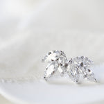 Small or Large Rose gold CZ stud Bridal earrings - LAUREN - Treasures by Agnes