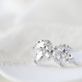 Small or Large Rose gold CZ stud Bridal earrings - LAUREN - Treasures by Agnes