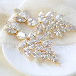 Rose gold wedding statement earrings for bride - ALICIA - Treasures by Agnes