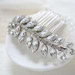 Crystal leaf bridal hair comb - ELSIE - Treasures by Agnes