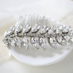Crystal leaf bridal hair comb - ELSIE - Treasures by Agnes