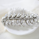 Crystal leaf bridal hair comb - ELSIE - Treasures by Agnes
