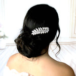 Crystal leaf bridal hair comb - ELSIE - Treasures by Agnes