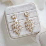 Rose gold wedding statement earrings for bride - ALICIA - Treasures by Agnes