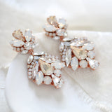 Antique gold crystal statement bridal earrings in vintage inspired style - Kendall - Treasures by Agnes