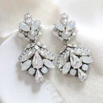 Antique gold crystal statement bridal earrings in vintage inspired style - Kendall - Treasures by Agnes