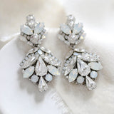 Antique gold crystal statement bridal earrings in vintage inspired style - Kendall - Treasures by Agnes