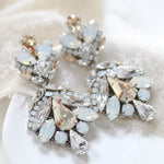 Antique gold crystal statement bridal earrings in vintage inspired style - Kendall - Treasures by Agnes