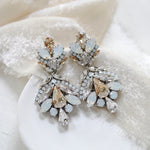 Antique gold crystal statement bridal earrings in vintage inspired style - Kendall - Treasures by Agnes