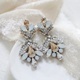 Antique gold crystal statement bridal earrings in vintage inspired style - Kendall - Treasures by Agnes