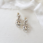 Antique gold crystal statement bridal earrings in vintage inspired style - Kendall - Treasures by Agnes