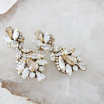 Antique gold crystal statement bridal earrings in vintage inspired style - Kendall - Treasures by Agnes