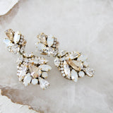 Antique gold crystal statement bridal earrings in vintage inspired style - Kendall - Treasures by Agnes