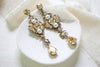 Antique gold crystal statement earrings - ASHLYN - Treasures by Agnes