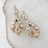 Antique gold statement bridal earrings with Austrian crystals in modern vintage style - ALANA - Treasures by Agnes