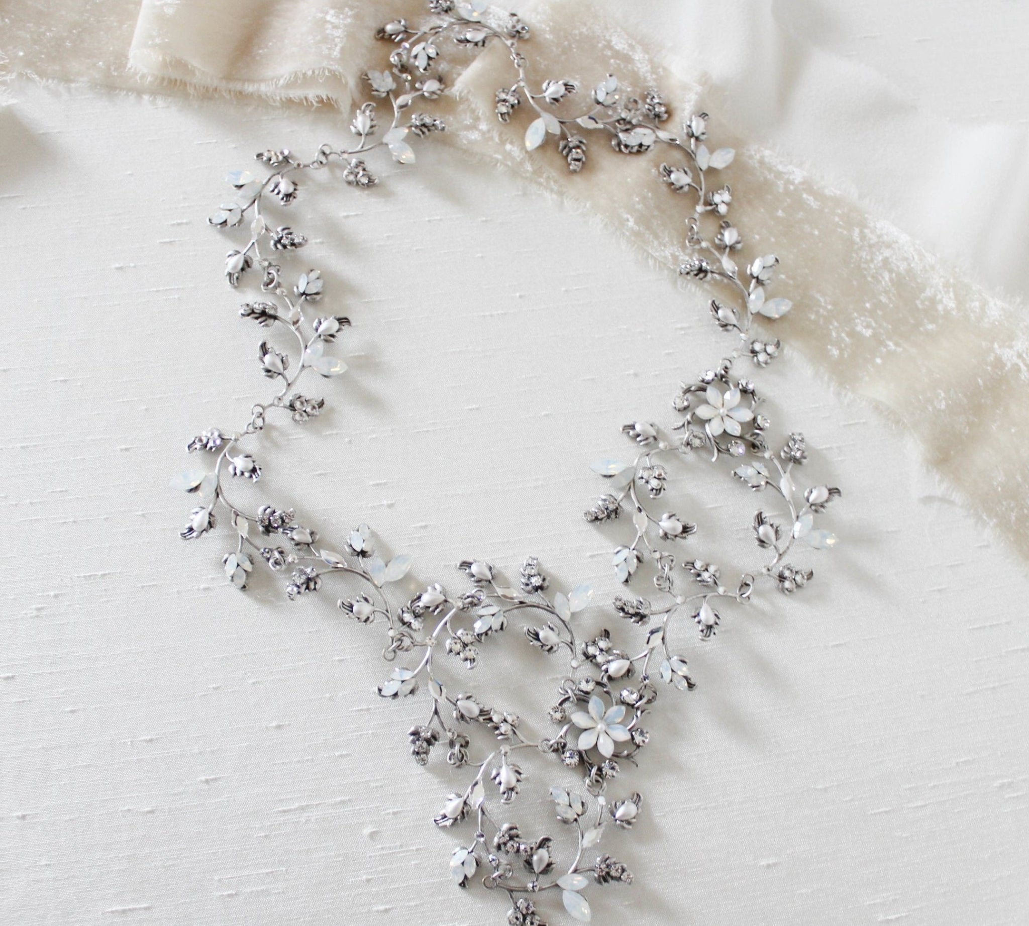 Antique silver Vintage style Boho Wedding headpiece - ABIGAIL - Treasures by Agnes
