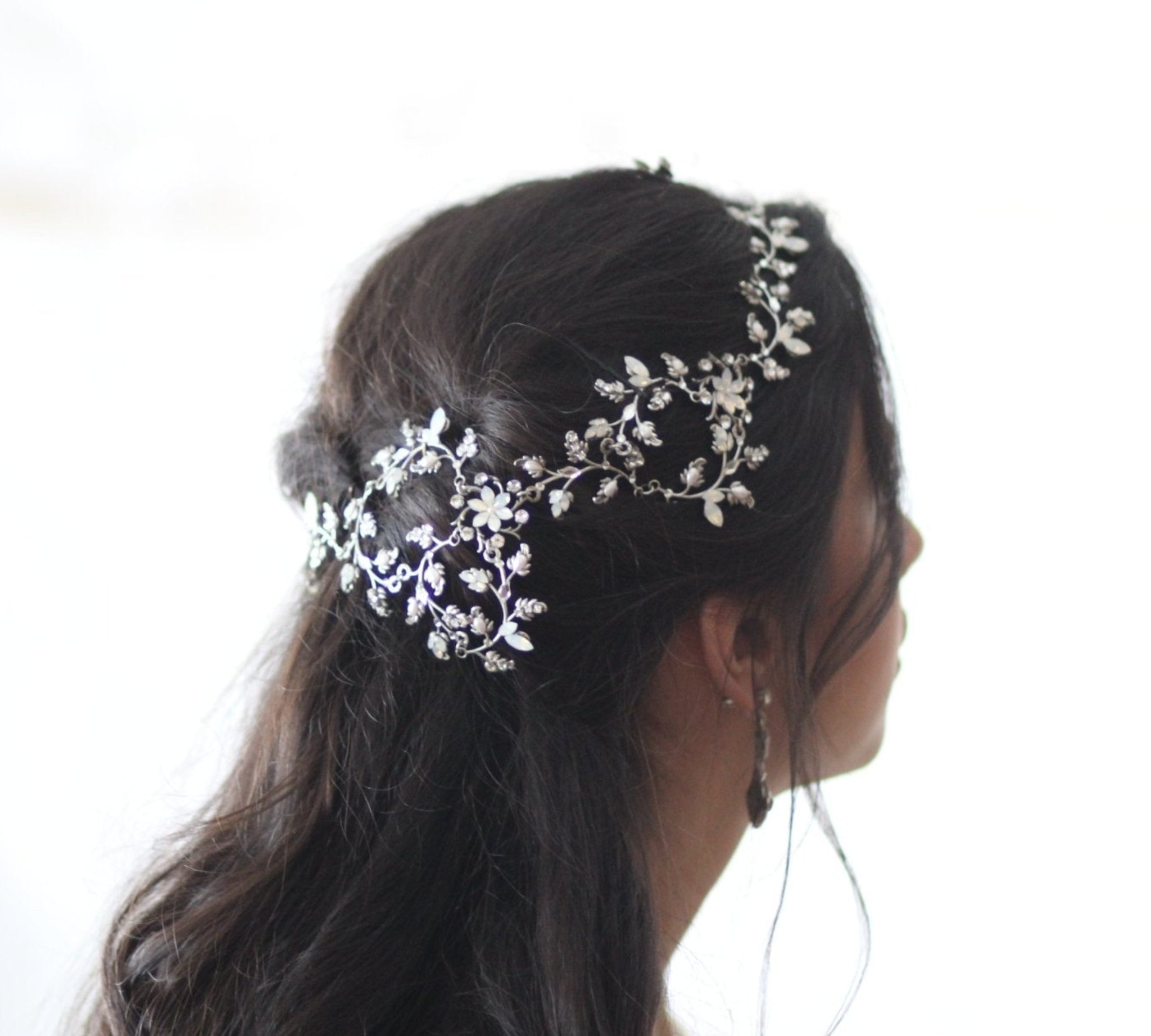 Antique silver Vintage style Boho Wedding headpiece - ABIGAIL - Treasures by Agnes