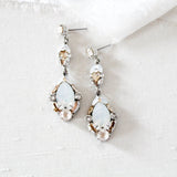 Antique silver vintage style crystal Bridal earrings - SKYLAR - Treasures by Agnes