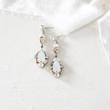 Antique silver vintage style crystal Bridal earrings - SKYLAR - Treasures by Agnes