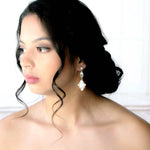 Antique silver vintage style crystal Bridal earrings - SKYLAR - Treasures by Agnes