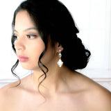 Antique silver vintage style crystal Bridal earrings - SKYLAR - Treasures by Agnes