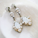 Antique silver vintage style crystal Bridal earrings - SKYLAR - Treasures by Agnes