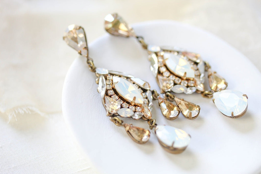 Crystal bridal chandelier earrings - MADISON - Treasures by Agnes