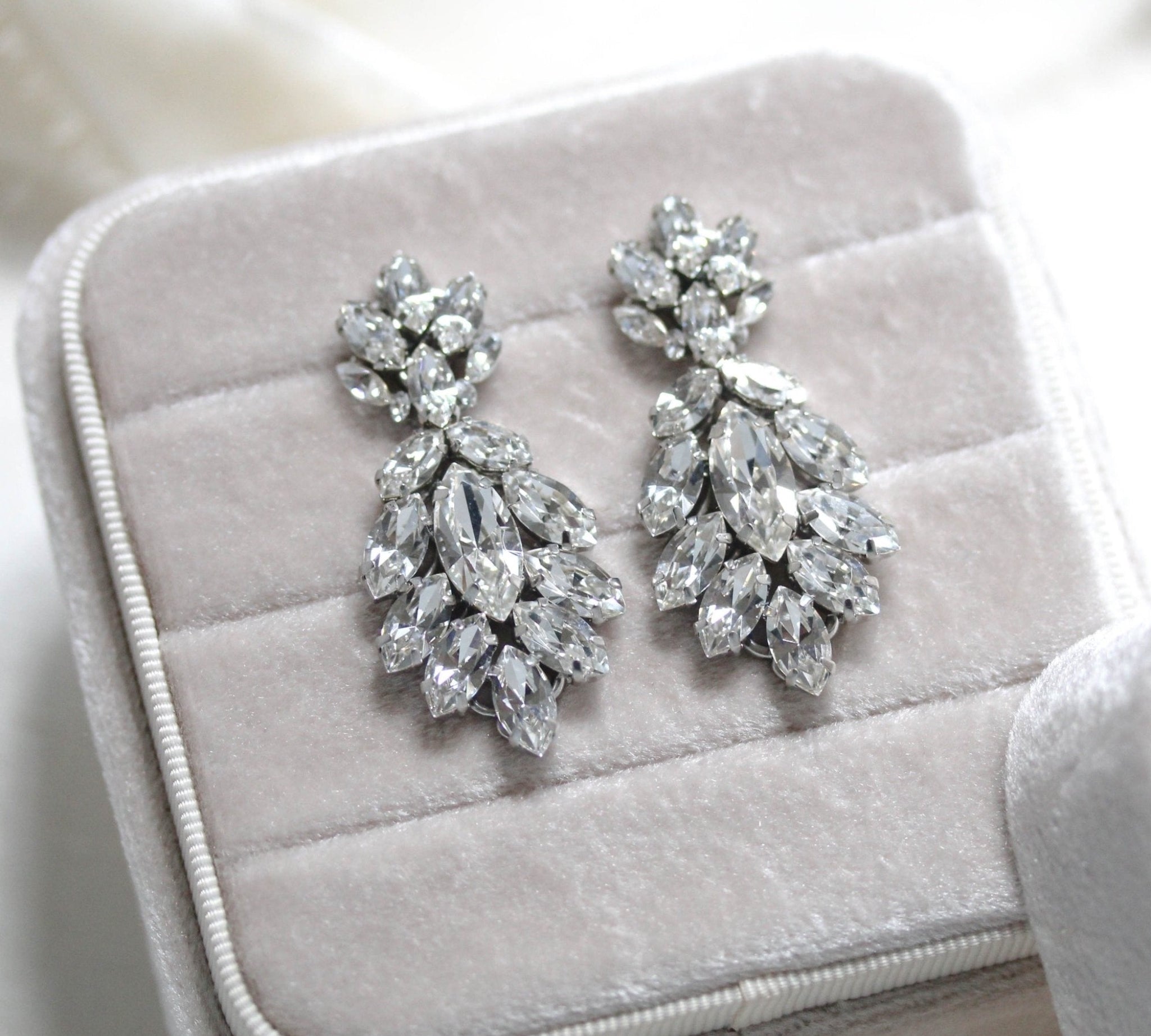 Crystal cluster Bridal earrings - ELLA - Treasures by Agnes